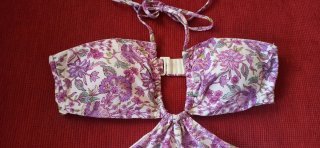 Bañador mujer morado estampado floral