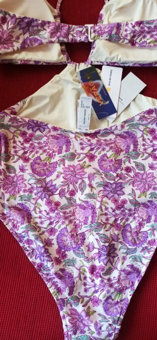 Bañador mujer morado estampado floral