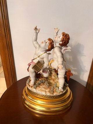 Figura Porcelana Algora Querubines Lira