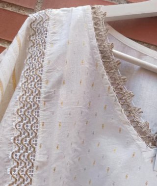 VESTIDO CAFTAN CORTO CON DORADO