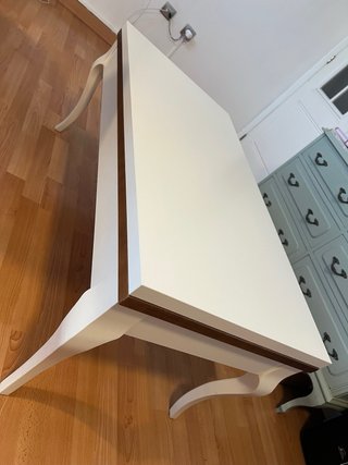 Mesa de centro elevable clásica madera y cristal