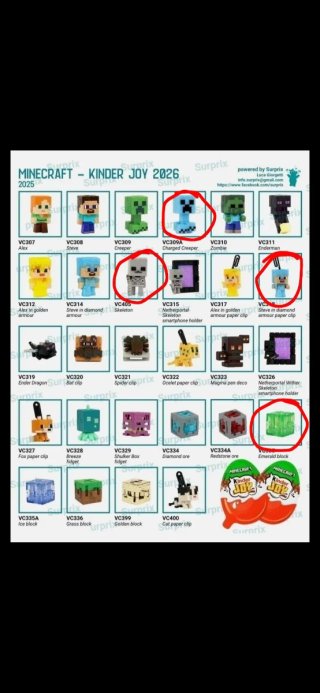 Lote Figuras Minecraft Kinder Joy.