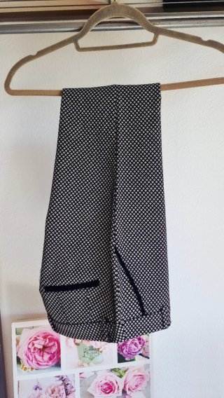 Pantalón vestir pinza negro y blanco