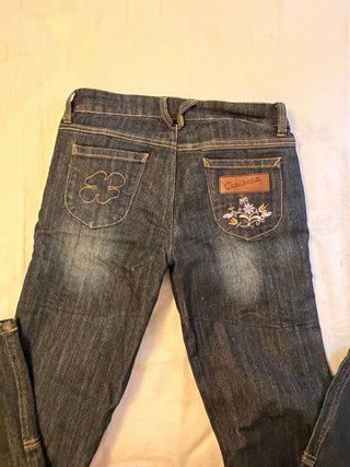 Pantalón moto chica azul/gris
