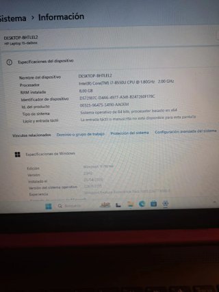 Portátil HP i7 8ª Gen + SSD