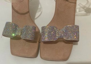 Sandalias MENBUR Talla 37 Piel Rosa y Plata