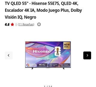 TV Hisense QLED 55 4K Negro