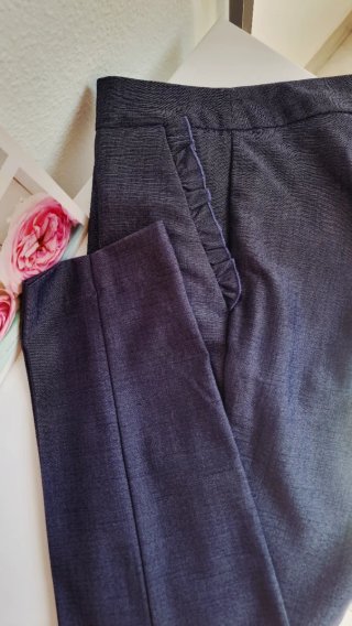 Pantalón vestir pinza azul Talla S