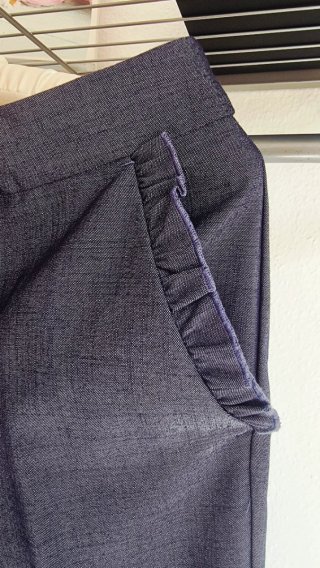 Pantalón vestir pinza azul Talla S