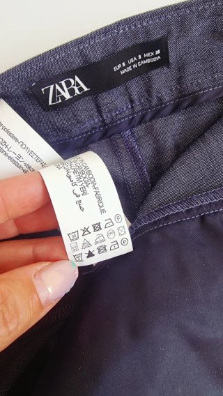 Pantalón vestir pinza azul Talla S