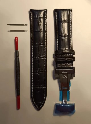 Cinturino vera Pelle Vera 22mm con chiusura dep