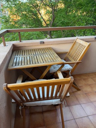Mesa y 2 Sillas Plegables Terraza