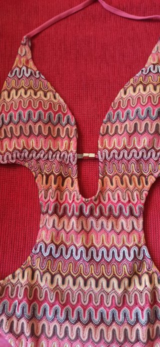 Trikini mujer multicolor con detalles rosas