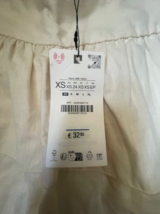 Falda Zara Verano Beige Talla XS