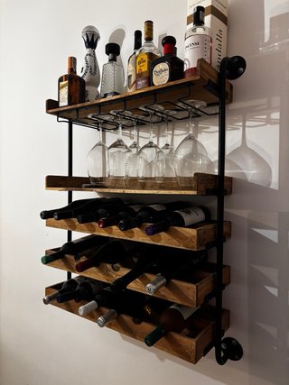 Botellero SKLUM Madera y Metal Negro