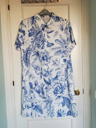 Vestido camisero estampado floral azul