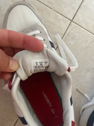 Zapatillas deportivas Lacoste blancas y rojas