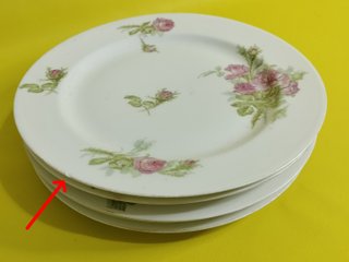 4 Platos Porcelana Flores Rosas