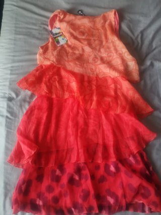 Vestido Desigual Naranja y Rojo Talla M