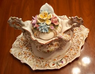 Sopera Decorativa Cerámica Flores