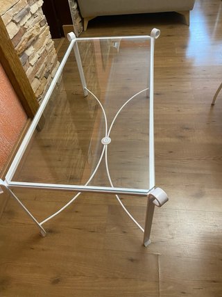 Mesa auxiliar forja y cristal
