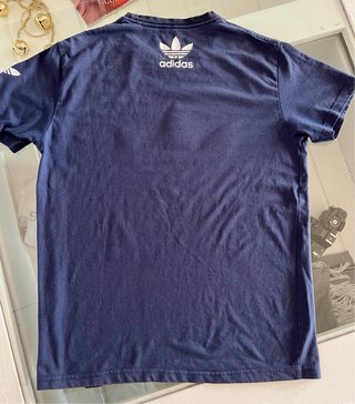 Camiseta Adidas Azul Logo Grande