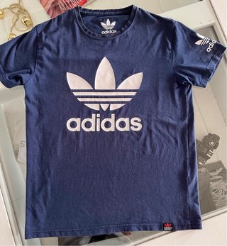 Camiseta Adidas Azul Logo Grande