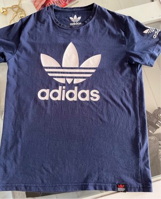 Camiseta Adidas Azul Logo Grande