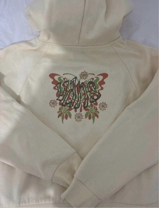 Sudadera Vans Beige con Cremallera y Logo