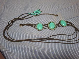 Cinturón bohemio con piedras turquesas
