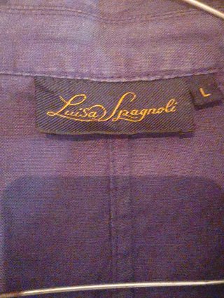 Tailleur Luisa Spagnoli lino blu e viola