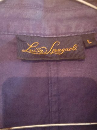 Tailleur Luisa Spagnoli lino blu e viola