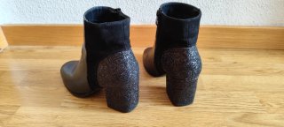 Botas de tacón negras talla 37