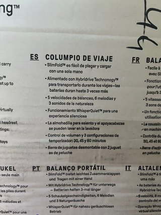 Columpio bebé gris y blanco
