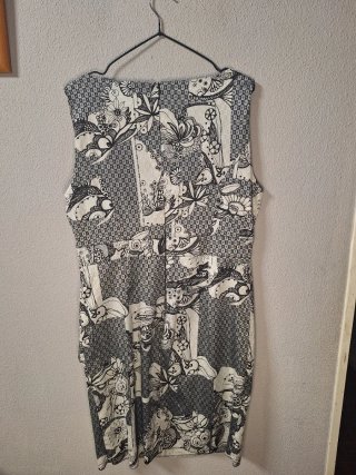Vestido fiesta T.48 negro y blanco