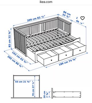 Diván Ikea HEMNES con 2 colchones