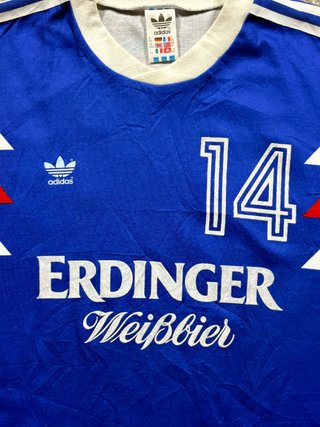 Camiseta Adidas trefoil fútbol vintage 90s azul M