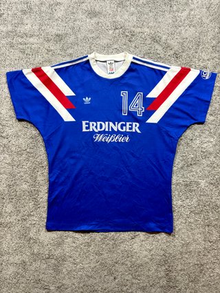 Camiseta Adidas trefoil fútbol vintage 90s azul M