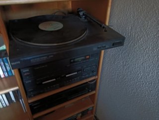 Tocadiscos Sanyo Negro