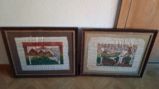 2 Cuadros Papiro Egipcio