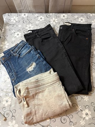 Lote 4 Pantalones Vaqueros tejanos chandal largo
