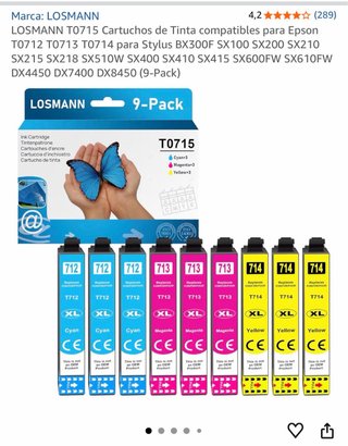 Pack cartuchos tinta impresora