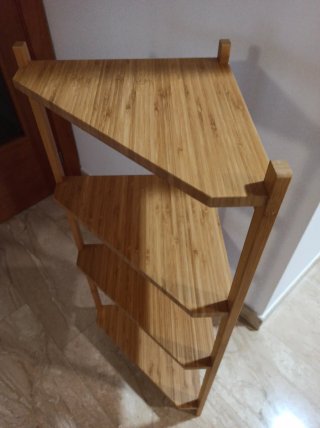 Estantería de esquina bambú 34x99 cm
