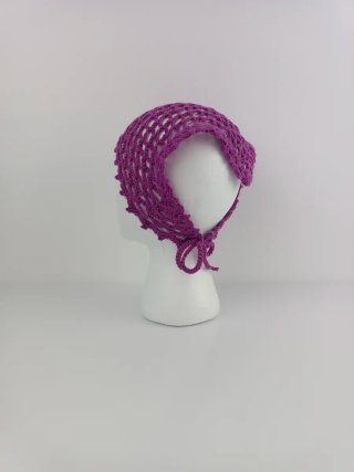 Bandana crochet fucsia tejido a mano
