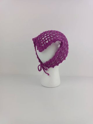 Bandana crochet fucsia tejido a mano