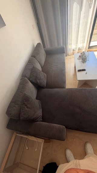 Sofá Chaise Longue Gris Tela