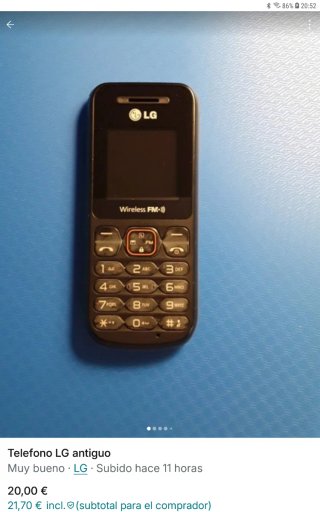 Telefono LG con batteria Li-Ion 950mAh