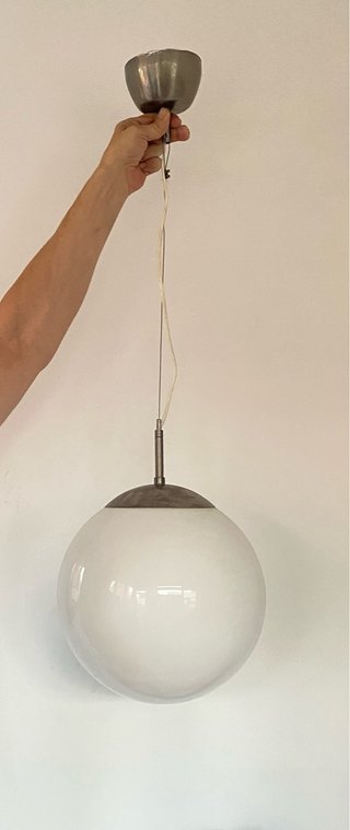 Lámpara colgante esfera cristal y metal