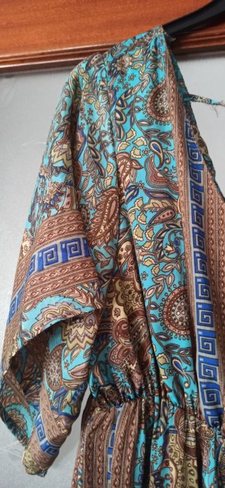 Vestido seda estampado mujer talla única