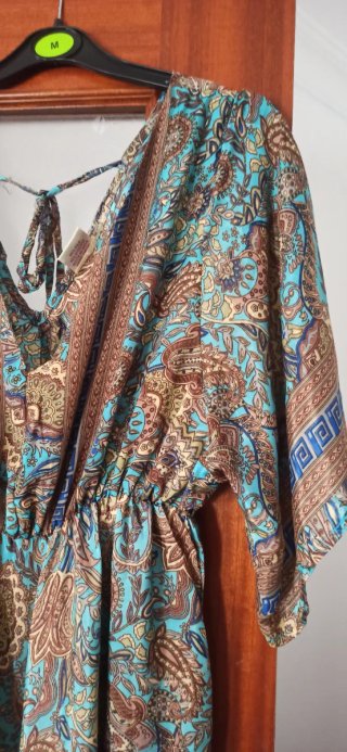 Vestido seda estampado mujer talla única